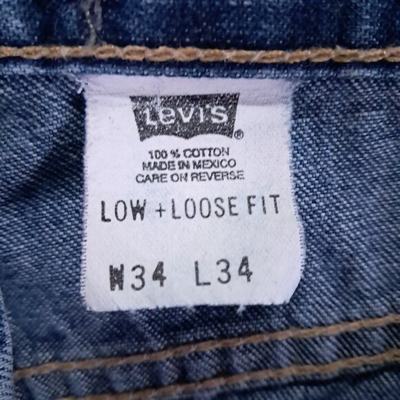 Vintage Levis SILVERTAB Jean Mens 34x31, Tag 34x34 Y2K Low Loose  Blue Denim - Picture 11 of 12